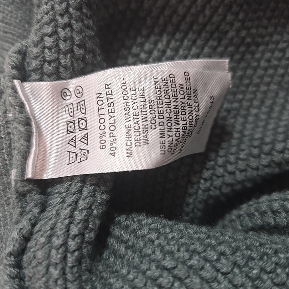 Sigrid Olsen Women’s Woven Green Pullover Sweater Button Side Cowl Neck Small - Picture 6 of 6